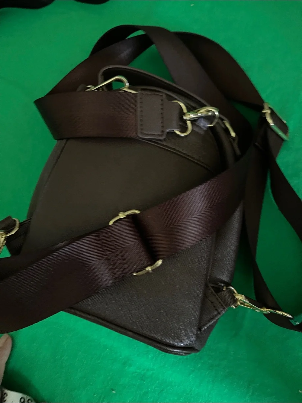 Laundry By Shelli Segal Men's Dark Brown Backpack with Gold Hardware